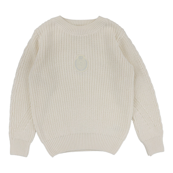 Lil Legs Analogie Cream Chunky Crest Knit Sweater