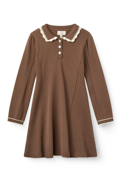 Copenhagen Colors Walnut Knit Peplum Dress