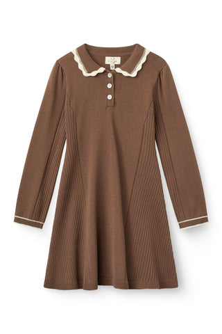 Copenhagen Colors Walnut Knit Peplum Dress
