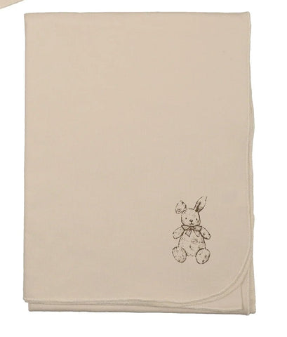 Mema Knits Light Beige/Otter Vintage Bunny Blanket