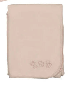Mema Knits Blush/Pink Stitch Teddy Blanket