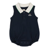 Lil Legs Navy Sleeveless Polo Romper