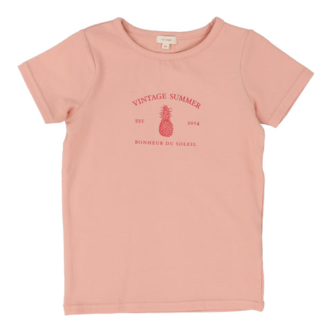 Lil Legs Girls Coral Print Short Sleeve Tee