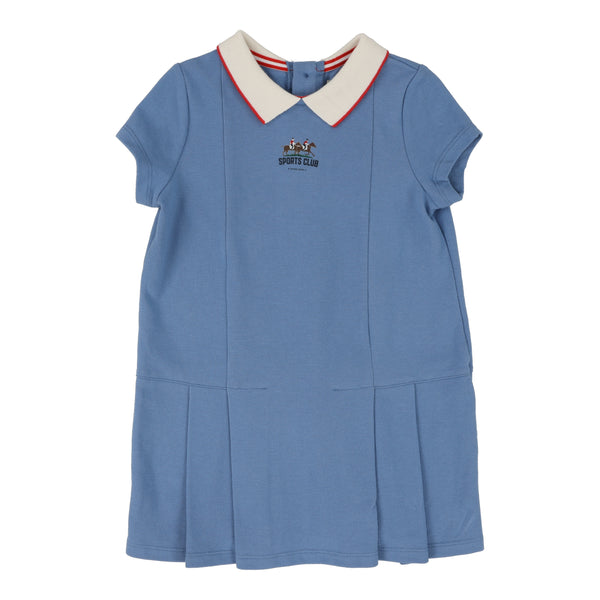 Lil Legs Light Blue Short Sleeve Pique Dress