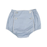 Lil Legs Analogie Light Blue Windowpane Button Bloomer