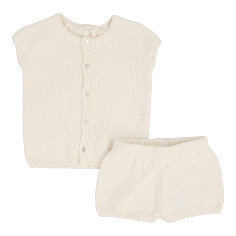 Lil Legs Analogie Natural Ivory Boys Knit Set