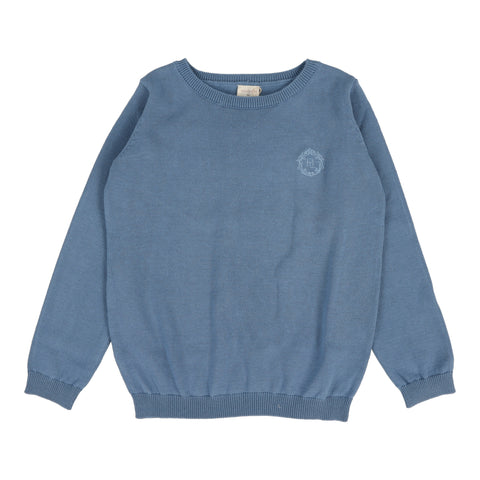 Lil Legs Analogie Bright Blue Boys Crewneck Long Sleeve Sweater