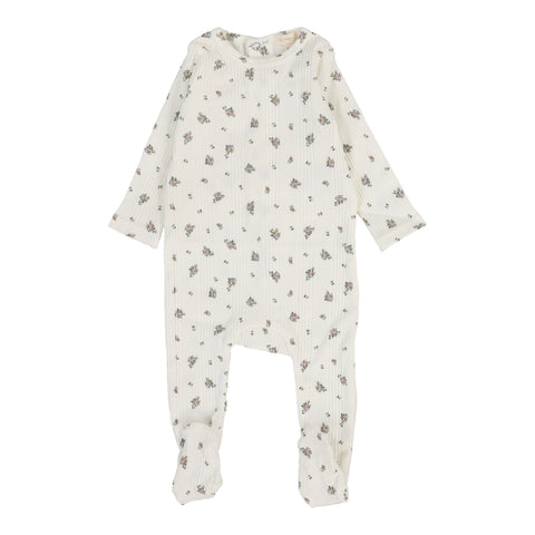 Lil Legs Light Floral Vintage Footie