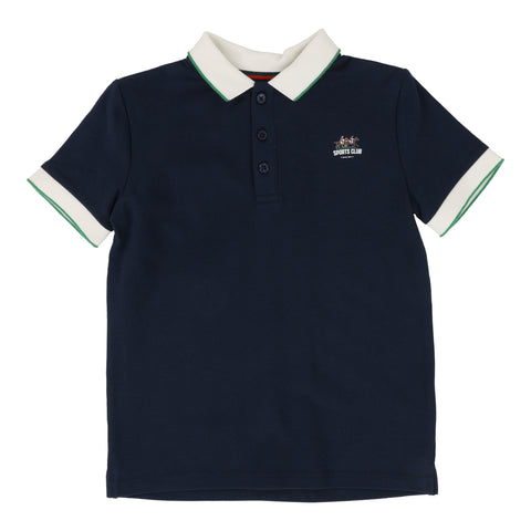 Lil Legs Navy Boys Short Sleeve Polo