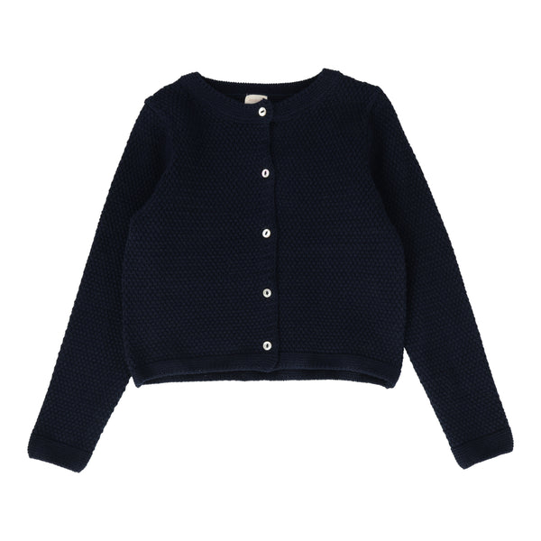 Lil Legs Analogie Navy Knit Classic Cardigan