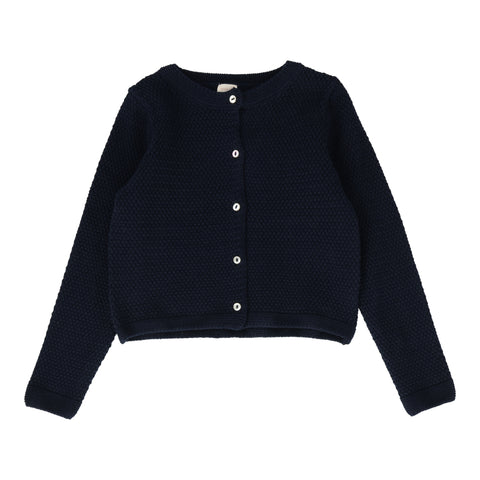 Lil Legs Analogie Navy Knit Classic Cardigan