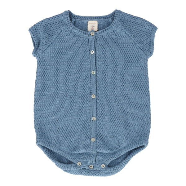 Lil Legs Analogie Bright Blue Boys Knit Romper