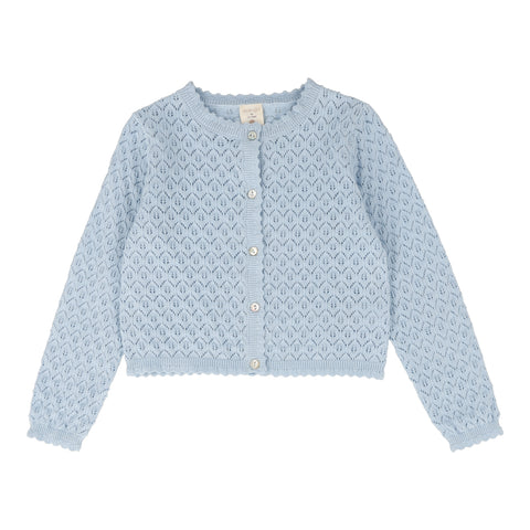 Lil Legs Analogie Light Blue Knit Pointelle Cardigan