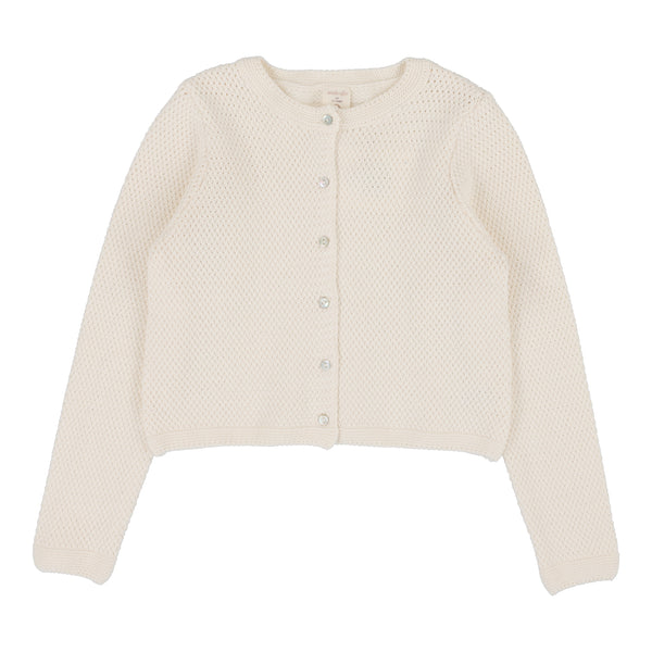 Lil Legs Analogie Natural Ivory Knit Classic Cardigan