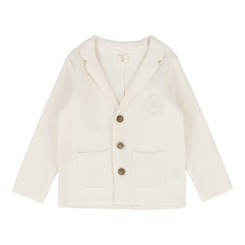 Lil Legs Analogie Cream Knit Crest Blazer