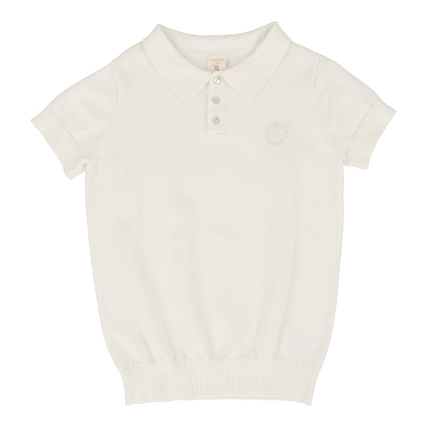 Lil Legs Analogie Cream SS Knit Polo