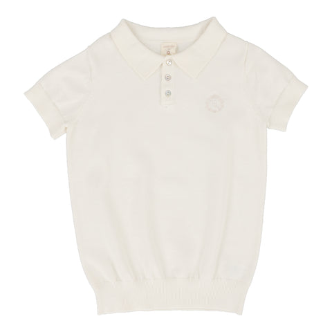 Lil Legs Analogie Cream SS Knit Polo