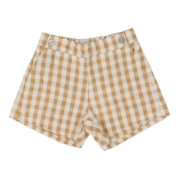 Lil Legs Analogie Golden Gingham Pull On Shorts