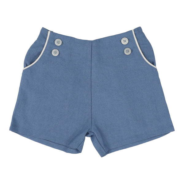 Lil Legs Analogie Bright Blue Button Shorts
