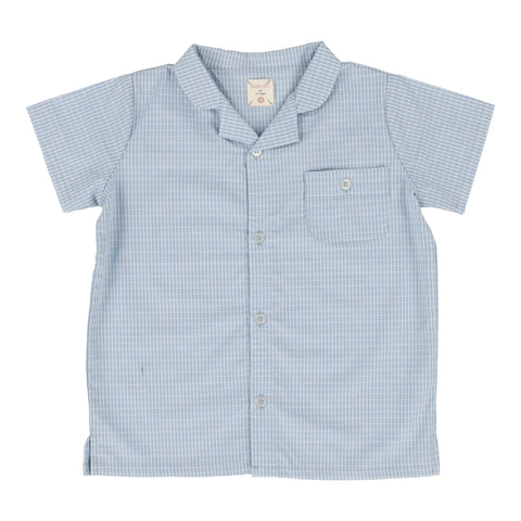 Lil Legs Analogie Light Blue Windowpane Collar Shirt