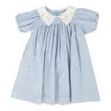 Lil Legs Analogie Light Blue Windowpane SS Dress