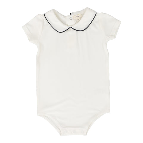 Lil Legs Analogie White/Navy Peter Pan Onesie