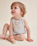 Buho Sky Gray Sweet Little Days Linen Romper