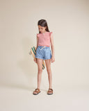 Buho Denim Ruffle Shorts