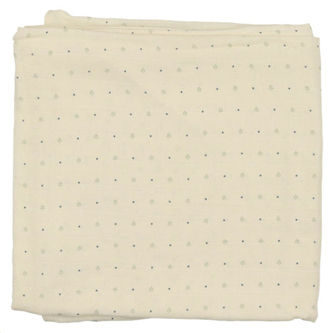 Lilette Cream/Navy Dot Linear Blanket