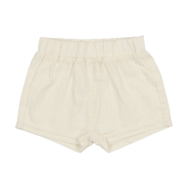 Lil Legs Cream Linen Pull On Shorts