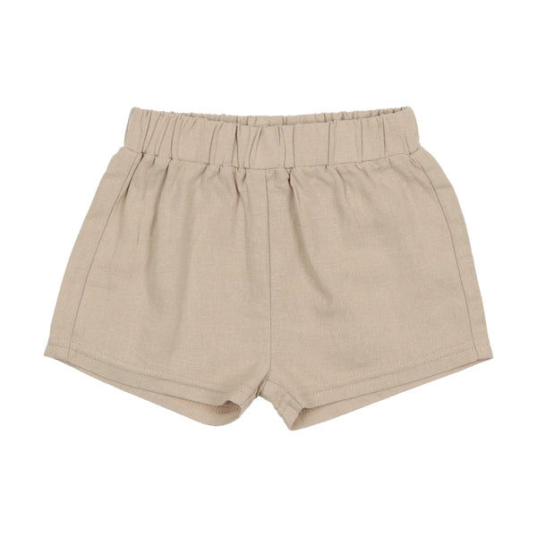 Lil Legs Taupe Linen Pull On Shorts
