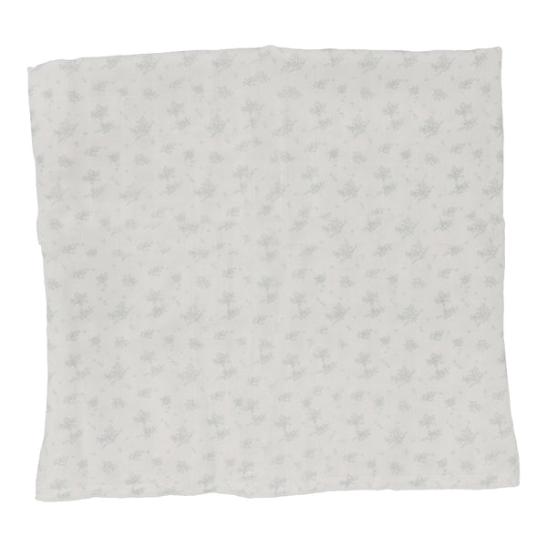 Lilette Vanilla / Blue Floral Cluster Swaddle