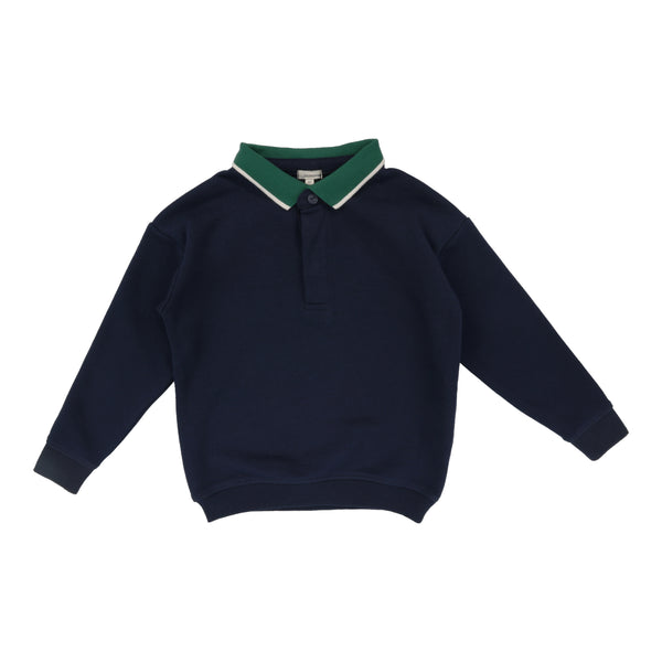 Lil Legs Navy Varsity Sweatshirt Polo