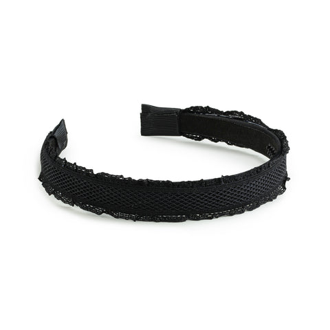 Halo Luxe Black Mae Lattice Lace Headband