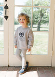 Lil Legs Light Grey Heather Big Logo Fan Club Boys Sweatshirt Set