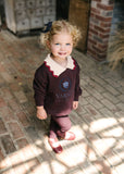 Lil Legs Plum/Cream Fan Club Girls Sweatshirt Set