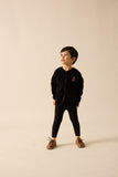 Lil Legs Analogie Black Velour Crest Lounge Set