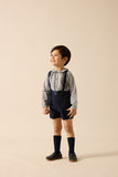 Lil Legs Analogie Navy Plaid Edition Boys Overall Shorts