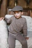 Lil Legs Analogie Misty Oat Heather Chunky V Neck Sweater