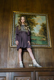 Lil Legs Analogie Vintage Purple Knife Pleated Suspender Skirt