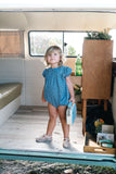 Lil Legs Blue Wash Dainty Denim Girls Romper DDGR-BLWSH