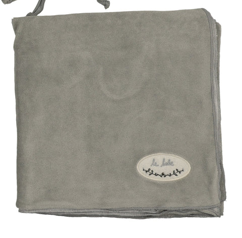 Lilette Light Blue Velour Patch Blanket