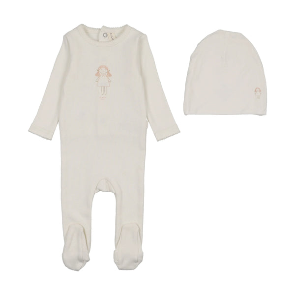 Lilette Cream Molly Dolly Footie Set