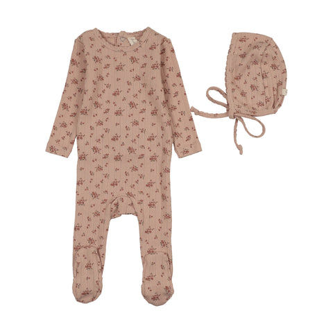 Lilette Dusty Pink Garden Cluster Footie Set