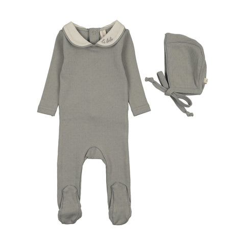 Lilette Light Blue Le Bebe Pointelle Footie Set