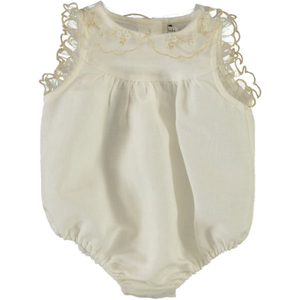Bebe Organic Lou-Anne Embroiered Tulle Romper