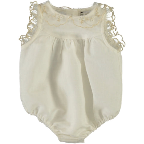 Bebe Organic Lou-Anne Embroiered Tulle Romper