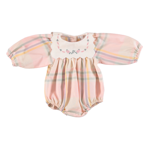 Bebe Organic Lucie Autumn Check Romper