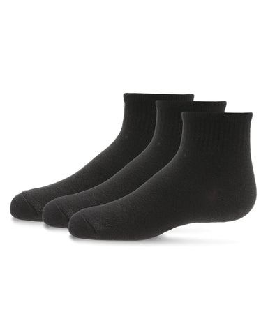 Memoi Black Mid Cut Cotton Blend Socks 3 Pack