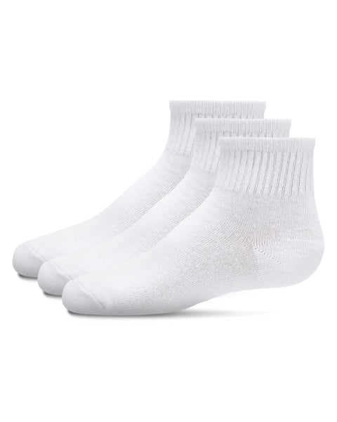 Memoi White Mid Cut Cotton Blend Socks 3 Pack